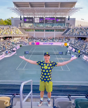Load image into Gallery viewer, Hit Happy Tennis All Over Print - Men's Black T-shirt