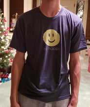 Load image into Gallery viewer, A man wearing the Hit Happy Tennis- Men's Next Level Triblend T-Shirt at Christmas