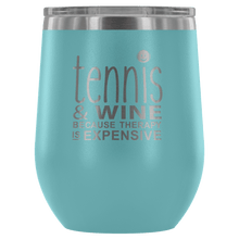Load image into Gallery viewer, Tennis Wine Tumbler with Lid in Light Blue
