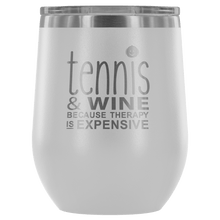 Load image into Gallery viewer, Tennis Wine Tumbler with Lid in White