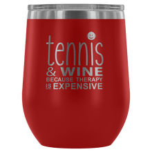 Load image into Gallery viewer, Tennis Wine Tumbler with Lid in Red
