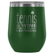 Load image into Gallery viewer, Tennis Wine Tumbler with Lid in Green