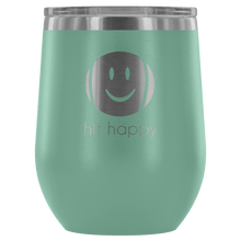 Load image into Gallery viewer, Hit Happy Tennis Wine Tumbler with Lid in Teal