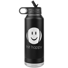 Load image into Gallery viewer, 32 oz Hit Happy Tennis Water Bottle in Black