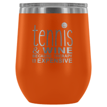 Load image into Gallery viewer, Tennis Wine Tumbler with Lid in Orange
