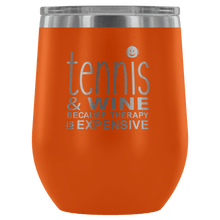 Load image into Gallery viewer, Tennis Wine Tumbler with Lid in Orange