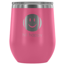 Load image into Gallery viewer, Hit Happy Tennis Wine Tumbler with Lid in Pink