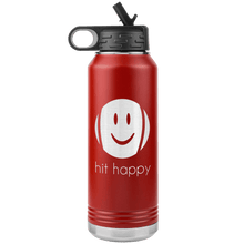 Load image into Gallery viewer, 32 oz Hit Happy Tennis Water Bottle in Red
