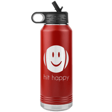 Load image into Gallery viewer, 32 oz Hit Happy Tennis Water Bottle in Red