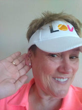 Load image into Gallery viewer, A woman wearing Sterling Silver Tennis Racket With Freshwater Pearl Earrings