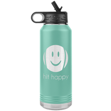 Load image into Gallery viewer, 32 oz Hit Happy Tennis Water Bottle in Teal