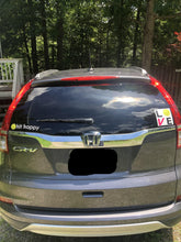 Load image into Gallery viewer, Black Hit Happy Tennis Car Magnet and LOVE tennis decal on a car