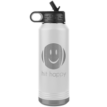 Load image into Gallery viewer, 32 oz Hit Happy Tennis Water Bottle in White