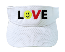 Load image into Gallery viewer, White "LOVE Tennis" Mesh Visor
