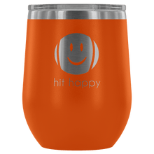 Load image into Gallery viewer, Hit Happy Tennis Wine Tumbler with Lid in Orange
