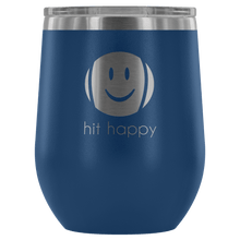 Load image into Gallery viewer, Hit Happy Tennis Wine Tumbler with Lid in Blue
