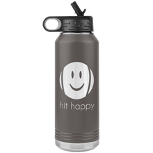 Load image into Gallery viewer, 32 oz Hit Happy Tennis Water Bottle in Pewter