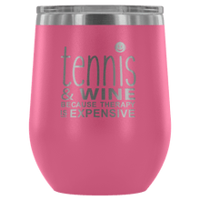 Load image into Gallery viewer, Tennis Wine Tumbler with Lid in Pink
