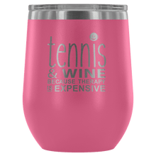 Load image into Gallery viewer, Tennis Wine Tumbler with Lid in Pink
