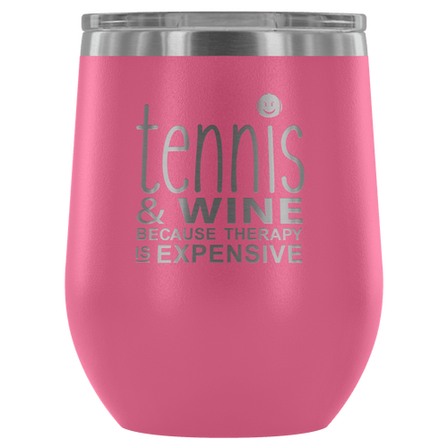 Tennis Wine Tumbler with Lid in Pink