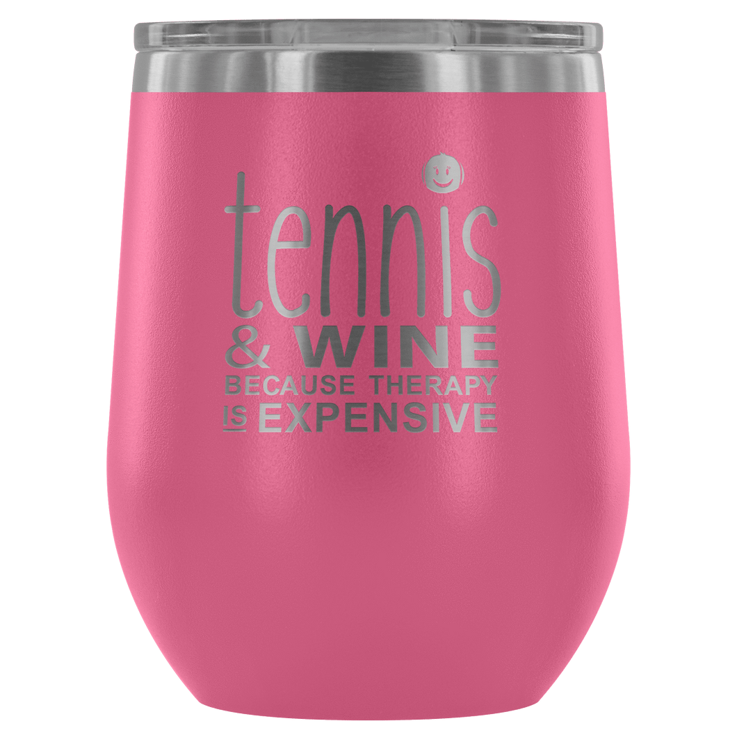 Tennis Wine Tumbler with Lid in Pink