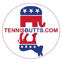 Load image into Gallery viewer, Funny Tennis Butt Decals - "Democrat or Republican"