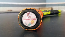 Load image into Gallery viewer, Funny Tennis Butt Decals - "Unicorns or Mermaids" on the end of a tennis racquet
