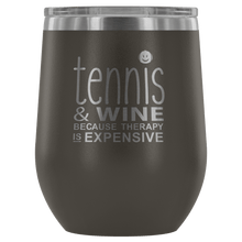Load image into Gallery viewer, Tennis Wine Tumbler with Lid in Pewter