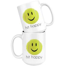 Load image into Gallery viewer, Two Hit Happy Tennis Coffee Mugs stacked together