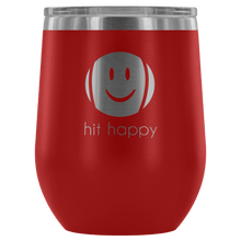 Load image into Gallery viewer, Hit Happy Tennis Wine Tumbler with Lid in Red