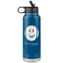 Load image into Gallery viewer, 32 oz Hit Happy Tennis Water Bottle in Blue