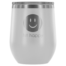 Load image into Gallery viewer, Hit Happy Tennis Wine Tumbler with Lid in White