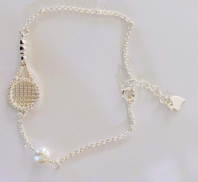 New Luxe Tennis Racket with Pearl Bracelet