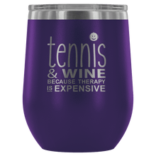 Load image into Gallery viewer, Tennis Wine Tumbler with Lid in Purple
