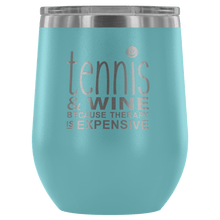 Load image into Gallery viewer, Tennis Wine Tumbler with Lid in Light Blue
