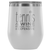 Load image into Gallery viewer, Tennis Wine Tumbler with Lid in White
