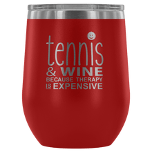 Load image into Gallery viewer, Tennis Wine Tumbler with Lid in Red

