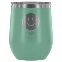 Load image into Gallery viewer, Hit Happy Tennis Wine Tumbler with Lid in Teal
