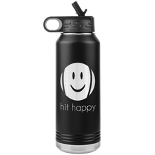 Load image into Gallery viewer, 32 oz Hit Happy Tennis Water Bottle in Black
