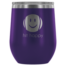 Load image into Gallery viewer, Hit Happy Tennis Wine Tumbler with Lid in Purple
