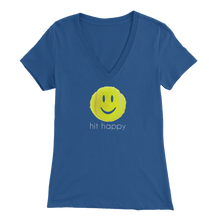 Load image into Gallery viewer, True Royal Blue Hit Happy Tennis Women&#39;s V-Neck T-Shirt
