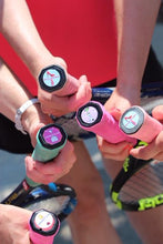 Load image into Gallery viewer, Custom Box of Tennis Butt Decals- tennis butts on tennis racquets on the tennis court
