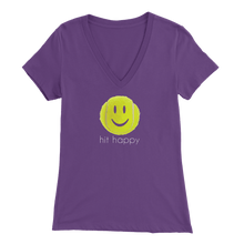 Load image into Gallery viewer, Purple Hit Happy Tennis Women&#39;s V-Neck T-Shirt
