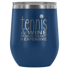 Load image into Gallery viewer, Tennis Wine Tumbler with Lid in Blue
