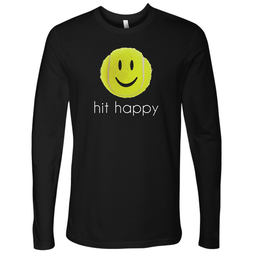 Black Hit Happy Tennis - Men's Long Sleeve T-Shirt