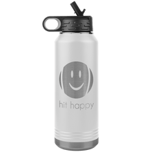 Load image into Gallery viewer, 32 oz Hit Happy Tennis Water Bottle in White
