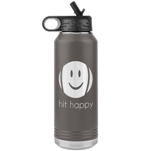 Load image into Gallery viewer, 32 oz Hit Happy Tennis Water Bottle in Pewter

