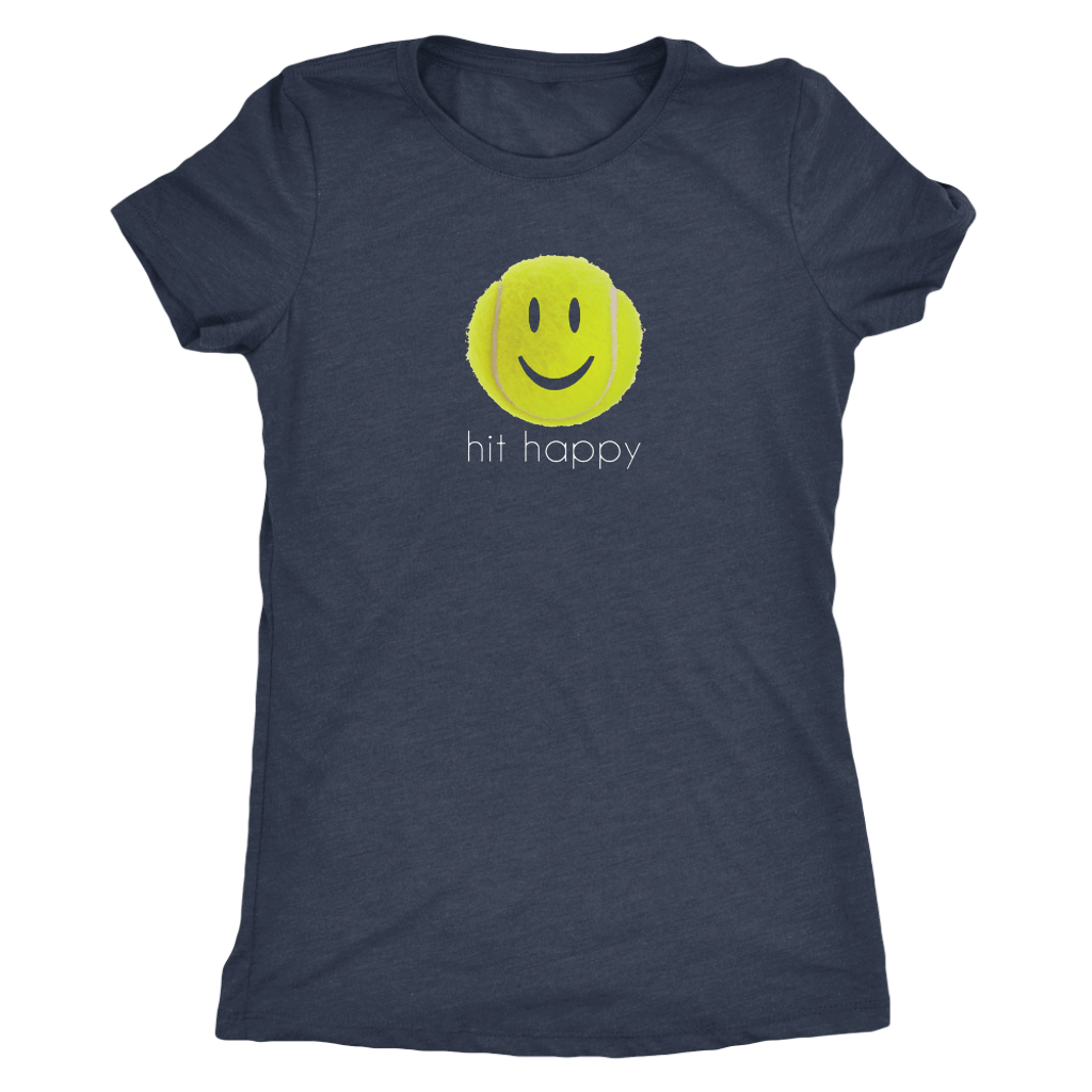 Vintage Navy Hit Happy Tennis Women's Triblend T-Shirt