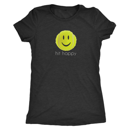 Black Hit Happy Tennis Women's Triblend T-Shirt