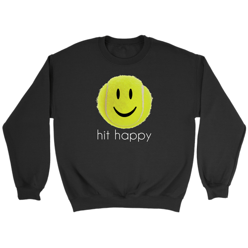 Black Hit Happy Tennis Crewneck Sweatshirt
